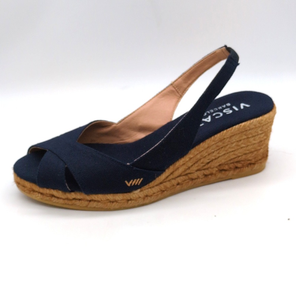 Viscata Shoes Womens Llansa Blue EUR 40 Slingback Sandals Espadrille Wedge NEW